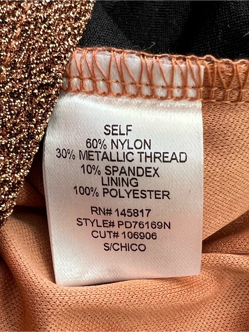 NWT Privvy Rose Gold Glitter One Shoulder Mini Dress Lined Stretchy Size Small - Picture 8 of 8